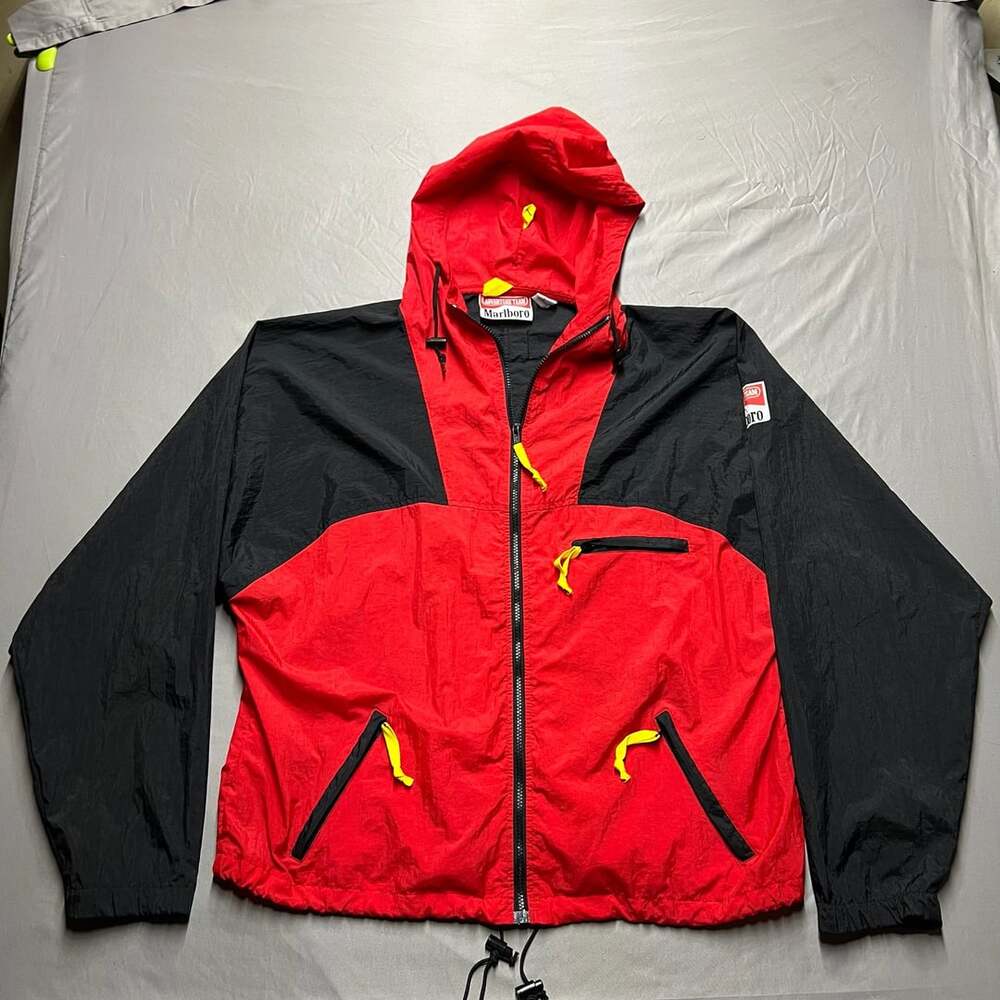 Marlboro Adventure Team Windbreaker Red Black Jacket